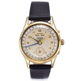 Vintage 1960s 14K Gold Heuer Triple Date Automatic Watch Men's 33mm