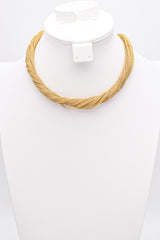 H.W. BURDICK CO. 14K Yellow Gold Italy Woven Mesh Torsade Necklace 17.25 Inches