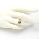 Vintage 14K Yellow Gold Tanzanite & Diamond Band Ring