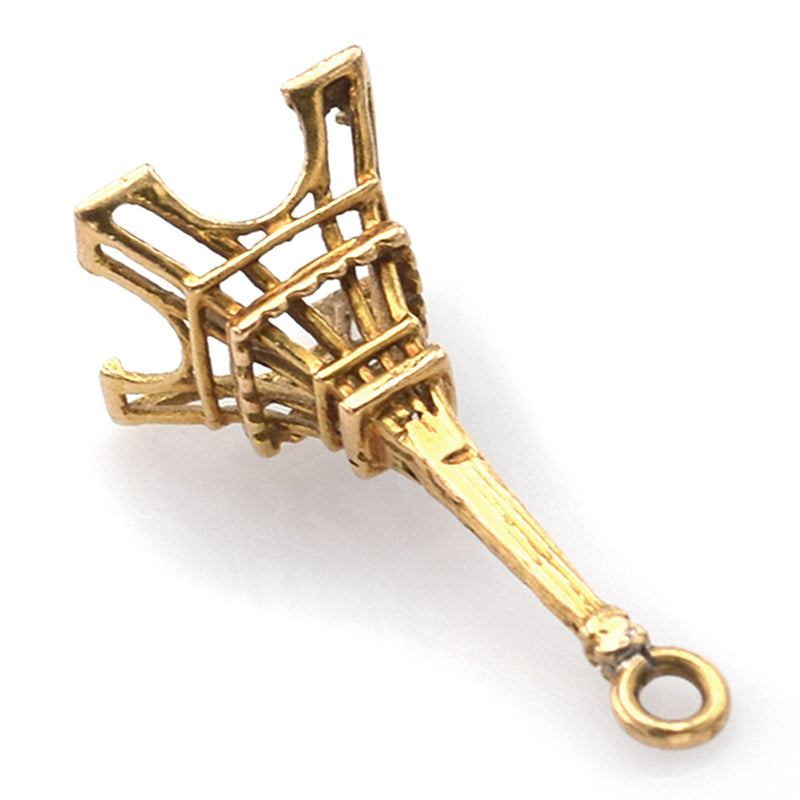 Vintage 14K Yellow Gold Eiffel Tower Charm Pendant