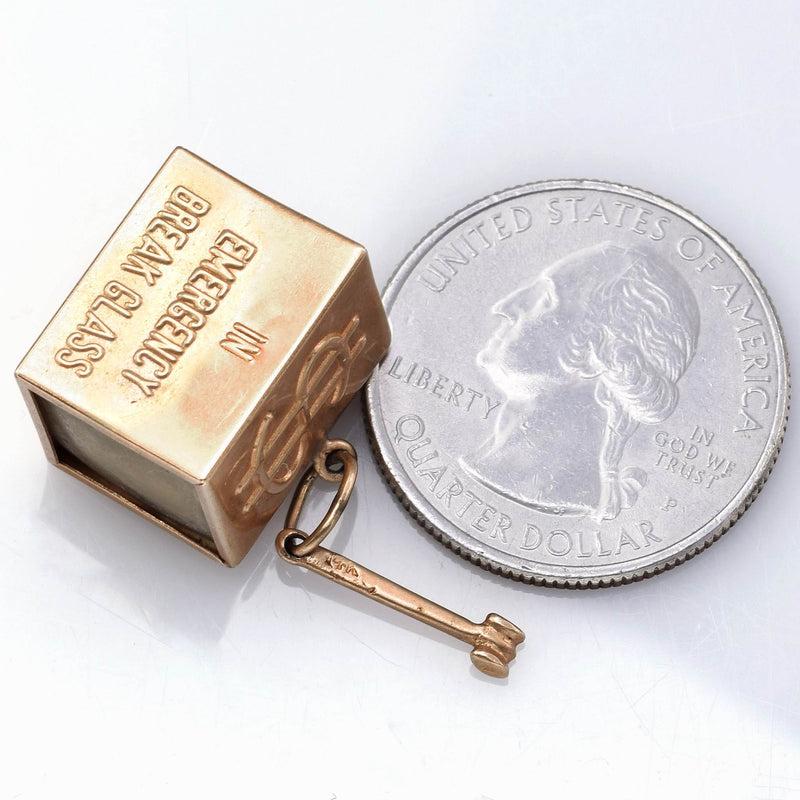 Vintage 14K Yellow Gold Mad Money Cube Charm Pendant