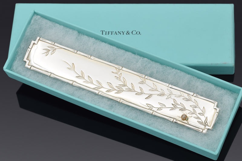 Vintage 1999 Tiffany & Co. Sterling Silver Ladybug Bamboo Bookmark + Box