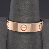 Cartier Love 18K Rose Gold Band Ring 5.5 mm + Pouch, Certificate of Authenticity