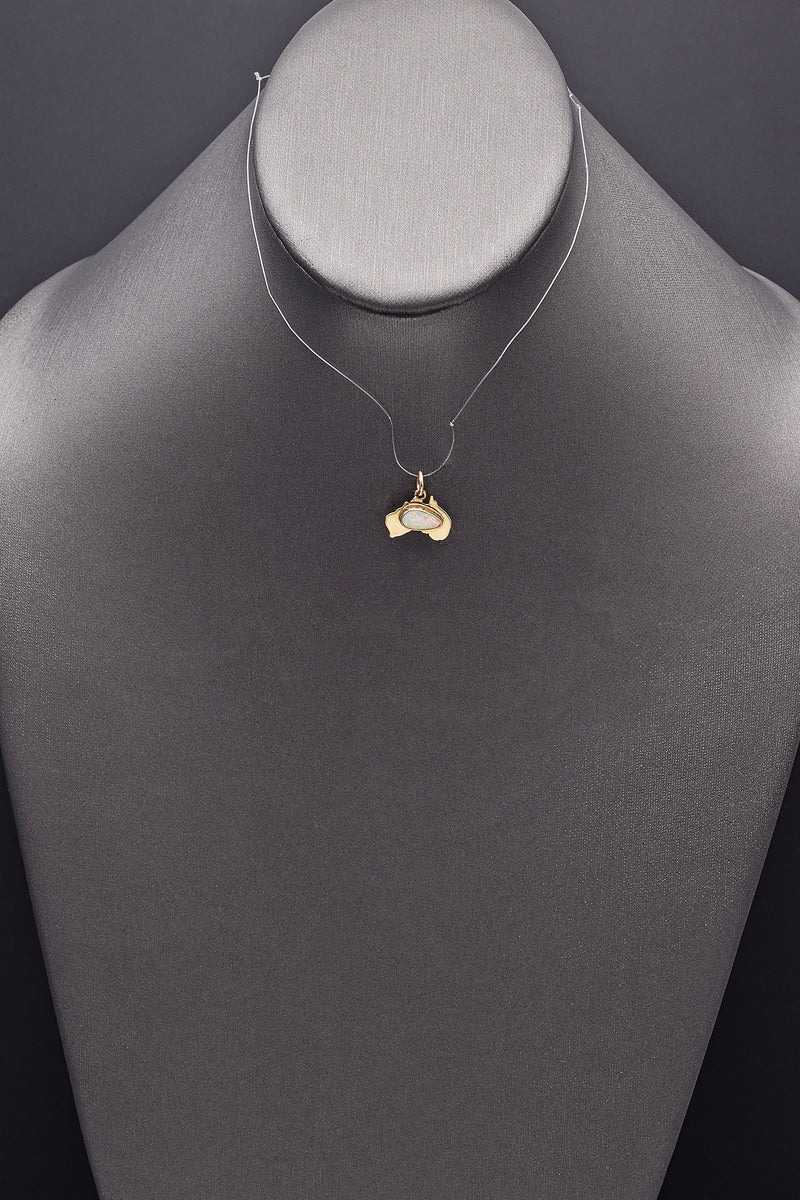 Vintage 9K Yellow Gold Opal Charm Pendant 1.0 Grams