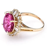 AGL & Gemologic Certified 14K Gold 9.21Ct Pink Tourmaline & 1.23TCW Diamond Ring