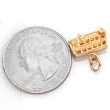 Vintage 14K Yellow Gold Double Decker Bus Charm Pendant