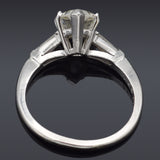 Vintage 14K White Gold 1.99 TCW Diamond Pear Three-Stone Band Ring
