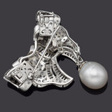 Vintage 18K Gold Sea Pearl & 3.28 TCW Diamond Interchangeable Brooch Pendant