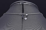 Estate 18K White Gold Sapphire & Diamond Pendant Necklace 5.6 Grams 19.5 Inches