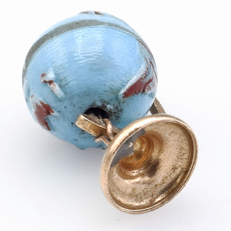 Vintage 14K Yellow Gold World Globe Charm Pendant