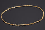 Vintage 18K Yellow Gold French Circle Link Chain Necklace 8.1 Grams
