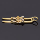 Vintage 14K Yellow Gold Ski Charm Pendant 1.1 Grams