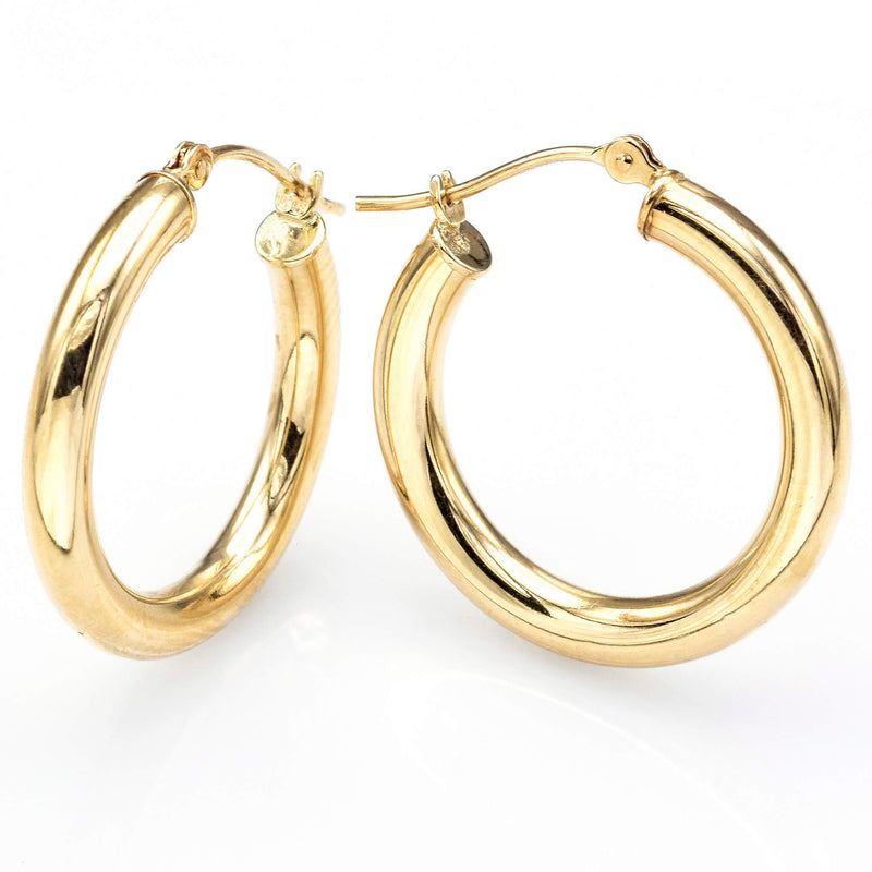 Estate 14K Yellow Gold 3 mm Hoop Earrings