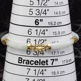 Vintage 14K Yellow Gold Pale Green Jade Lucky Link Bracelet