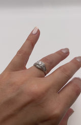 Antique Art Deco Platinum 0.67 TCW Diamond Band Ring Size 5 + Box