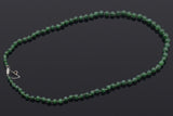 GIA Antique Platinum Translucent Green Omphacite Jade & Diamond Beaded Necklace