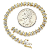 Vintage 10K Yellow Gold 1.14TCW Diamond Link Tennis Bracelet
