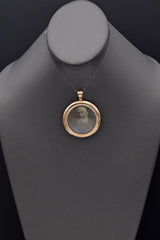 Antique English 9K Yellow Gold Round Reversible Open Face Locket Pendant