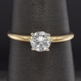 Vintage 14K Yellow Gold 0.68 Ct Round Diamond Solitaire Band Ring