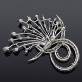 Vintage 14K White Gold 2.70 TCW Diamond Floral Brooch Pin