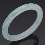 GIA Certified Translucent Bluish Green Jadeite Jade Bangle Bracelet