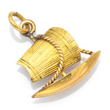 Vintage 14K Yellow Gold Sailboat Charm Pendant