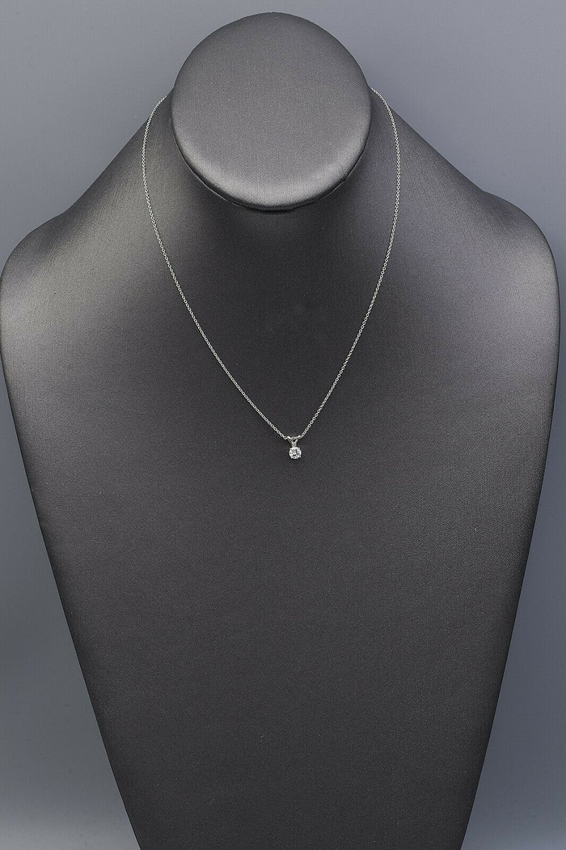 BALLOU & CO. Vintage 14K White Gold 0.30 Ct Diamond Pendant Necklace
