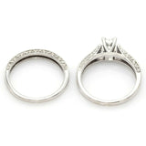 Vintage 14K White Gold 1.01 TCW Diamond Band Ring Set