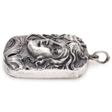 Vintage Henryk Winograd HW 999 Fine Silver Repoussé Woman Maiden Pendant