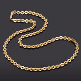 Vintage 18K Yellow Gold French Circle Link Chain Necklace 8.1 Grams