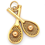 Vintage 18K Yellow Gold Tennis Charm Pendant