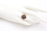 Vintage 18K Yellow Gold Garnet Oval Cocktail Ring 4.9 Grams Size 7.5