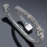 LAGOS Enso Sterling Silver Diamond Circle Caviar Bracelet 6 mm