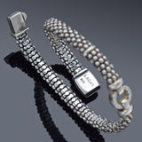 LAGOS Enso Sterling Silver Diamond Circle Caviar Bracelet 6 mm