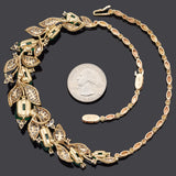 Vintage 18K Yellow Gold Emerald & 6.42 TCW Diamond Bib Necklace