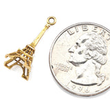 Vintage 14K Yellow Gold Eiffel Tower Charm Pendant
