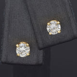 Vintage 14K Yellow Gold 0.56 TCW Diamond Round Stud Earrings 4.25 mm