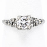 Antique 18K White Gold 0.57 TCW Diamond Art Deco Band Ring