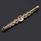 Antique 14K Gold & Platinum 3.37 TCW Old Euro Diamond Bar Brooch Pin