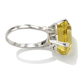 Vintage Platinum 8.02 Carat Citrine & 0.34 TCW Diamond Cocktail Ring