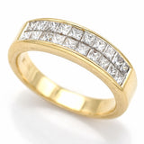 Vintage 14K Yellow Gold 1.20 TCW Diamond Two-Row Band Ring