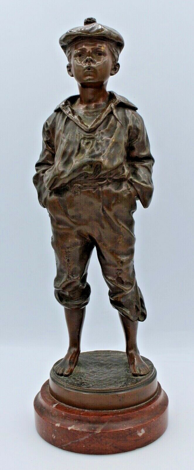 Superb Antique “Whistling Boy” Bronze by V Szczeblewski - Polish 1889