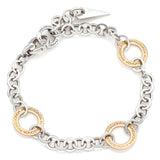 Pianegonda Italy Sterling Silver & 18K Gold Lovesick Anchor Link Bracelet