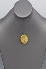 Antique Victorian 18K Yellow Gold Large Oval Locket Pendant