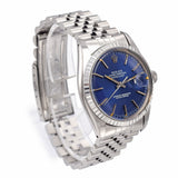 Vintage Rolex Datejust Blue Dial SS Automatic Men's Watch 36 mm Ref. 16030