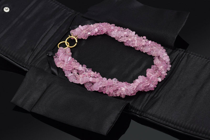 Tiffany & Co Paloma Picasso 18K Gold Rose Quartz Beaded Multi-Strand Necklace