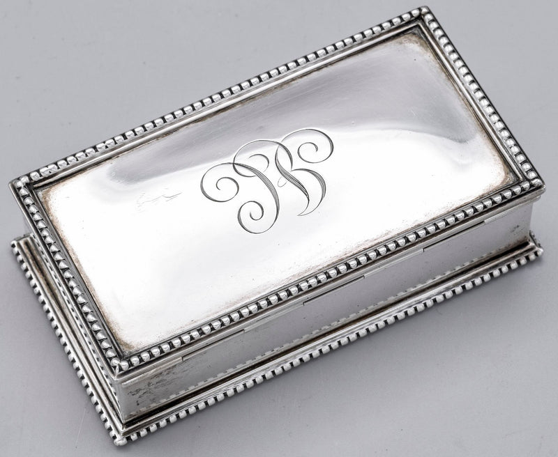 Bigelow Kennard & Co Vintage Sterling Silver Monogram Stamp Box 808C 127.3G