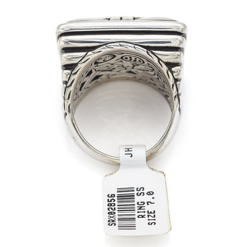 John Hardy Large Sterling Silver Bedeg Square Ring