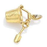 Vintage 14K Yellow Gold Cape Cod Beach Bucket Shovel Charm Pendant