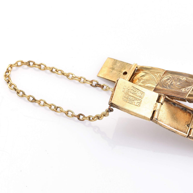 Antique 22K Yellow Gold & Platinum 3.40 TCW Diamond Link Bracelet
